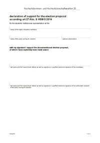 attachment 5a: declaration of support for the election proposal (art 27 Abs. 8 HSWO 2014)