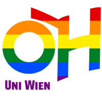 ÖH Uni Wien Logo regenbogen Schrift 