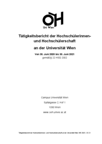 Tätigkeitsbericht von 2020 bis 2021